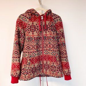 Aztec Print Topshop Hooded Sherpa Jacket